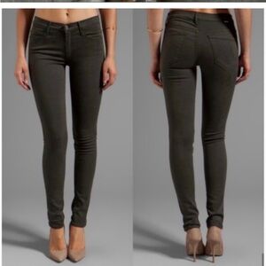 MOTHER Denim + Freja Limited Edition Skinny Jeans in Olive Green Wash‎